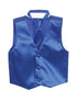 Tip Top Kids Little Boys Royal Blue Three Button Satin Vest Tie 2 Pc Set 2-6 - SophiasStyle.com